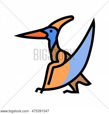 Pteranodon Dinosaur Animal Color Icon Vector. Pteranodon Dinosaur Animal Sign. Isolated Symbol Illus