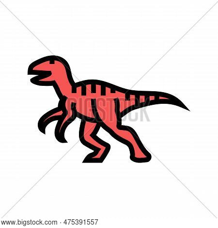 Deinonychus Dinosaur Animal Color Icon Vector. Deinonychus Dinosaur Animal Sign. Isolated Symbol Ill