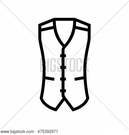 Tweed Vest Hipster Retro Line Icon Vector. Tweed Vest Hipster Retro Sign. Isolated Contour Symbol Bl