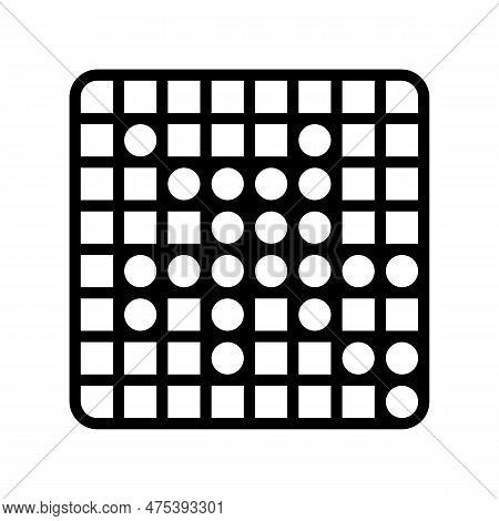 Othello Game Board Table Line Icon Vector. Othello Game Board Table Sign. Isolated Contour Symbol Bl