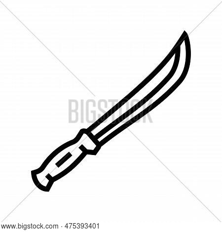 Machete Weapon War Line Icon Vector. Machete Weapon War Sign. Isolated Contour Symbol Black Illustra