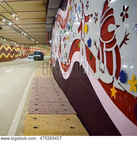 New Delhi, India, June 21 2022 - Pm Narendra Modi Dedicate Pragati Tunnel And Five Underpass Of Prag