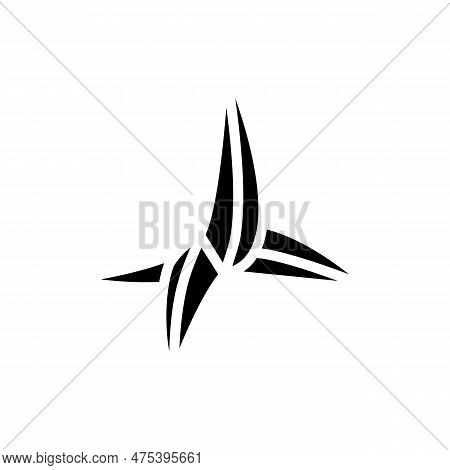 Caltrops Weapon Military Glyph Icon Vector. Caltrops Weapon Military Sign. Isolated Symbol Illustrat