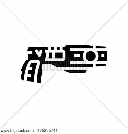 Taser Weapon Military Glyph Icon Vector. Taser Weapon Military Sign. Isolated Symbol Illustration