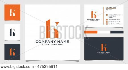 Kh Or Hk Initial Letter Logo Design Vector With Business Card Design.