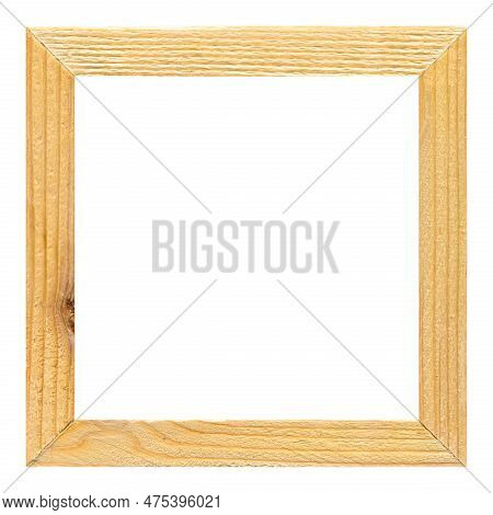 Wooden Pine Marquetry Frame, Wooden Frame Made From A Combination Of Different Woods, Isolated Trans