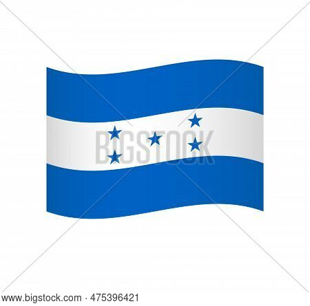 Honduras Flag - Simple Wavy Vector Icon With Shading.