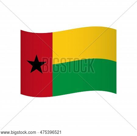 Guinea-bissau Flag - Simple Wavy Vector Icon With Shading.