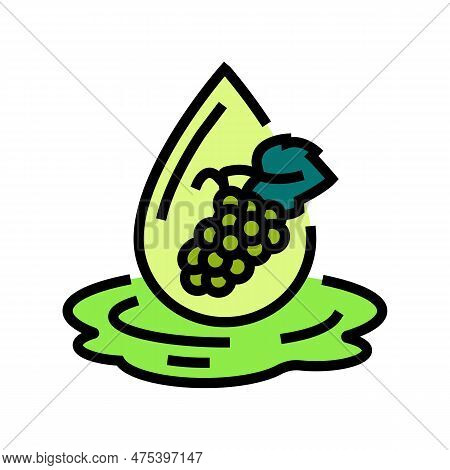 Grapeseed Oil Liquid Yellow Color Icon Vector. Grapeseed Oil Liquid Yellow Sign. Isolated Symbol Ill