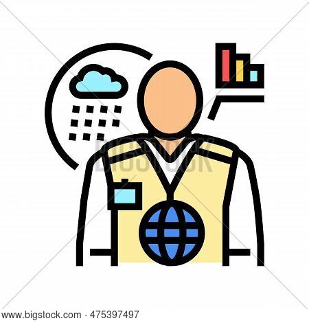 Meteorologists Worker Color Icon Vector. Meteorologists Worker Sign. Isolated Symbol Illustration