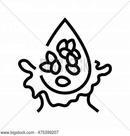 Sesame Seed Oil Liquid Yellow Line Icon Vector. Sesame Seed Oil Liquid Yellow Sign. Isolated Contour