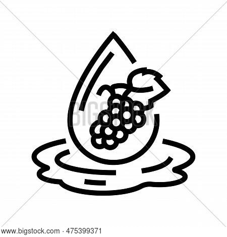 Grapeseed Oil Liquid Yellow Line Icon Vector. Grapeseed Oil Liquid Yellow Sign. Isolated Contour Sym