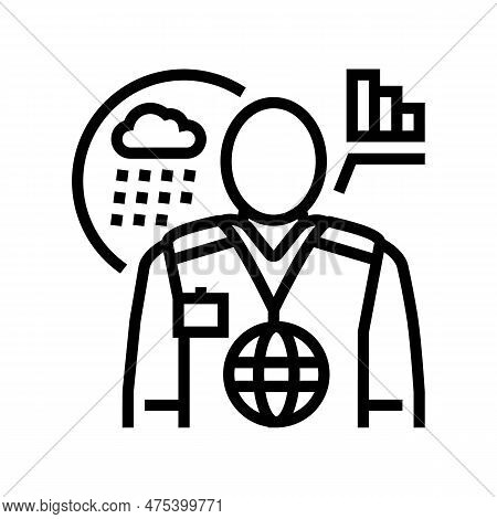 Meteorologists Worker Line Icon Vector. Meteorologists Worker Sign. Isolated Contour Symbol Black Il