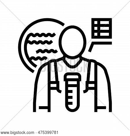 Hydrologist Worker Line Icon Vector. Hydrologist Worker Sign. Isolated Contour Symbol Black Illustra
