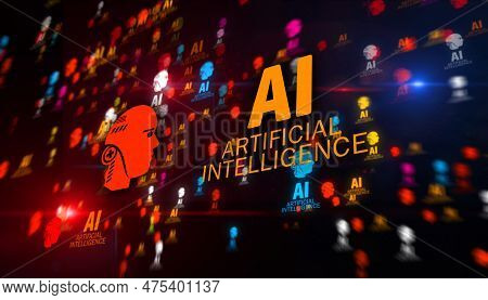Artificial Intelligence Symbol Tunnel Effect Fly Between