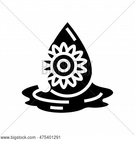 Sunflower Seed Oil Liquid Yellow Glyph Icon Vector. Sunflower Seed Oil Liquid Yellow Sign. Isolated 