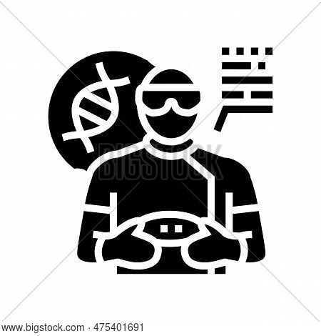 Geneticist Worker Glyph Icon Vector. Geneticist Worker Sign. Isolated Symbol Illustration
