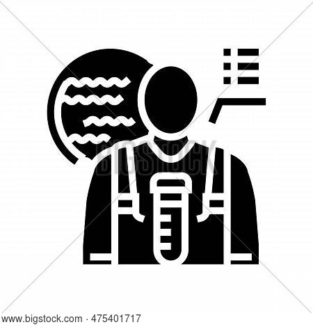 Hydrologist Worker Glyph Icon Vector. Hydrologist Worker Sign. Isolated Symbol Illustration