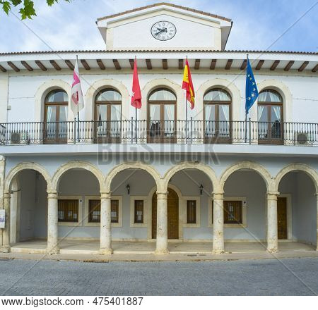 Estremera, Beautiful Little Town In Las Vegas County, Madrid, Spain. Town Hall Building