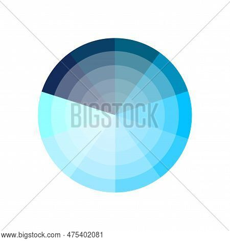 Colorful Blue Circular Palette Gradient. Rainbow Gradient. Vector Illustration.