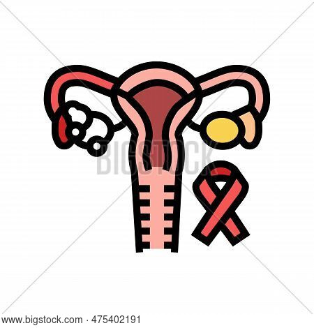 Endometrial Cancer Color Icon Vector. Endometrial Cancer Sign. Isolated Symbol Illustration
