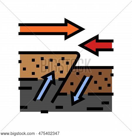 Compression Reverse Earthquake Color Icon Vector. Compression Reverse Earthquake Sign. Isolated Symb