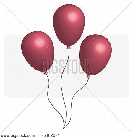 Red Balloons, Great Design For Any Purposes. Happy Birthday. Vector Illustration.