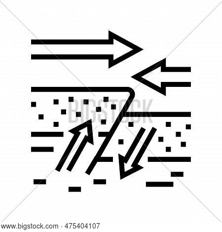 Compression Reverse Earthquake Line Icon Vector. Compression Reverse Earthquake Sign. Isolated Conto