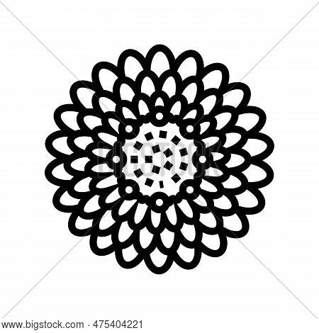 Dahlia Blossom Spring Line Icon Vector. Dahlia Blossom Spring Sign. Isolated Contour Symbol Black Il
