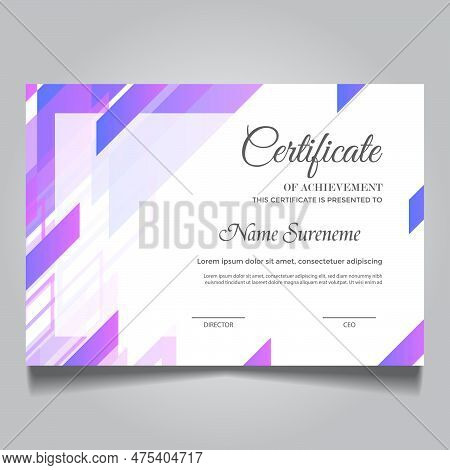 Flat Certificate Vector Template