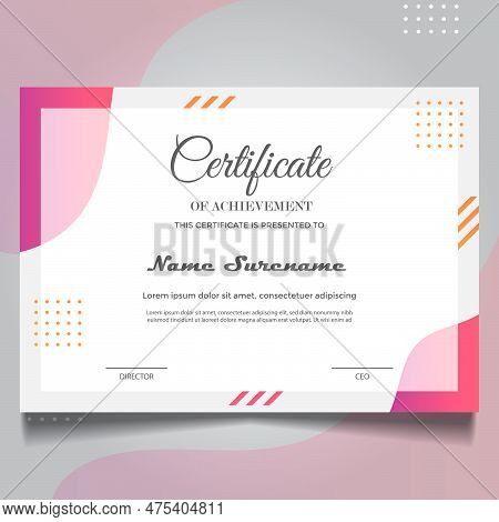 Flat Certificate Vector Template