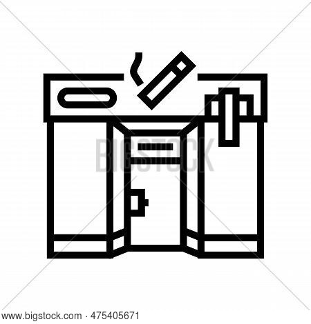 Tobacconist Store Line Icon Vector. Tobacconist Store Sign. Isolated Contour Symbol Black Illustrati