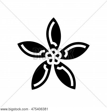 Jasmine Flower Spring Glyph Icon Vector. Jasmine Flower Spring Sign. Isolated Symbol Illustration