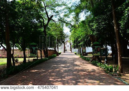 Ancient Ruins Buildings And Antique Architecture Palace Inner Gate Of King Narai Ratchaniwet Palace
