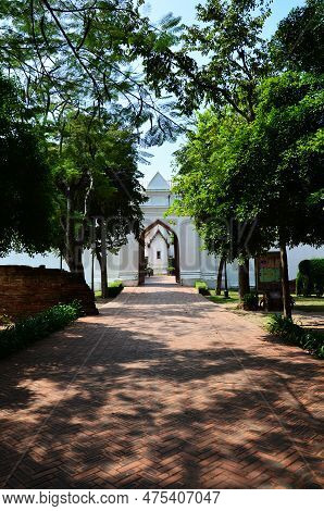 Ancient Ruins Buildings And Antique Architecture Palace Inner Gate Of King Narai Ratchaniwet Palace