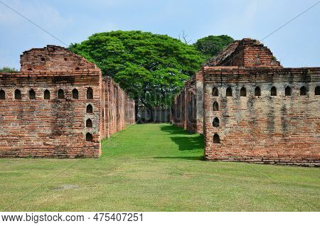 Ancient Ruins Buildings And Antique Architecture Twelve Royal Storage Of King Narai Ratchaniwet Pala