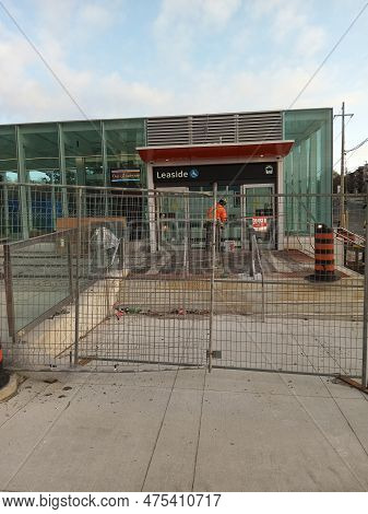 Thursday June 16 2023 Toronto Ontario Canada Progress Of Leaside Lrt Station Near Completion At The 