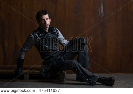 A Young Man In A Victorian-style Suit, A Retro Character. Antihero Or Tragic Character