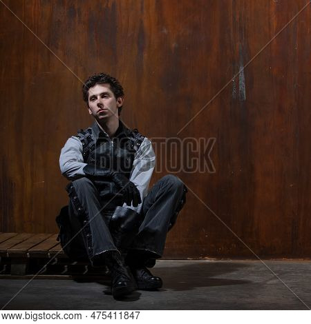 A Young Man In A Victorian-style Suit, A Retro Character. Antihero Or Tragic Character