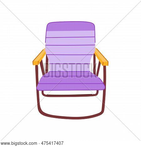 Modern Folding Chair Cartoon. Object Rest, Sit Arm Modern Folding Chair Sign. Isolated Symbol Vector