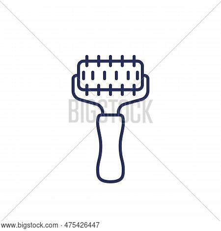 Bee Uncapping Roller Line Icon On White