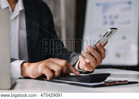 Document Businessman Working Modern Computer Document Management System (dms), Virtual Online Docume