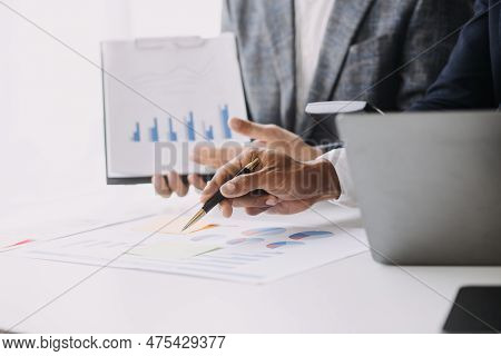 Document Businessman Working Modern Computer Document Management System (dms), Virtual Online Docume