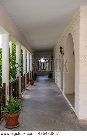 Susuz, Cyprus - March 27, 2023 - Building And Site Of The Saint Neophytos Monastery