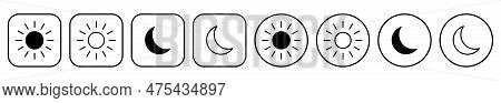 Set Of Night Mode And Day Mode Buttons. Vector 10 Eps