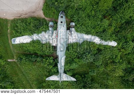 Zeljava, Croatia - May 29, 2021: Zeljava Air Base In Croatia And Abandoned Douglas C-47 Airplane On 
