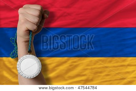 Ermenistan Ulusal bayrak, spor için gümüş madalya