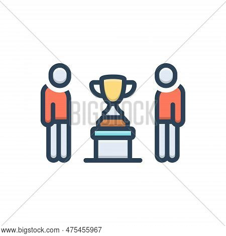 Color Illustration Icon For Adverse Hostile Antagonistic Aversive Conflicting Inimical Challenge Tro