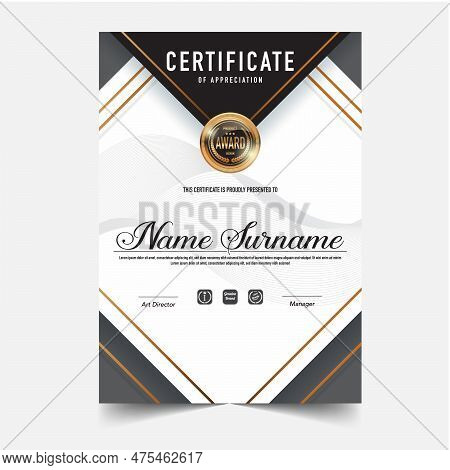 Certificate Template Luxury And Diploma Style,vector Illustration.