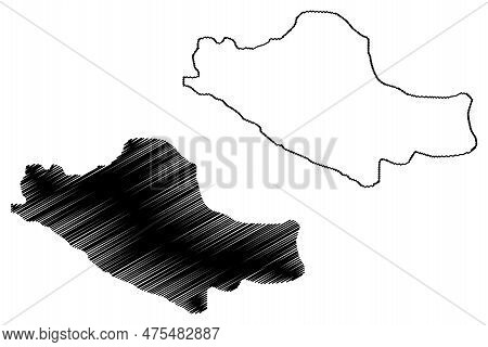 Lake Sheshnag (republic Of India) Map Vector Illustration, Scribble Sketch Map